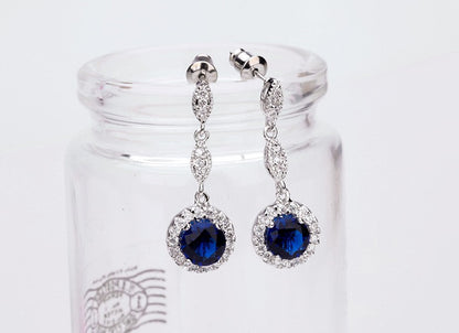 Monroe Link Earrings - Sapphire Blue
