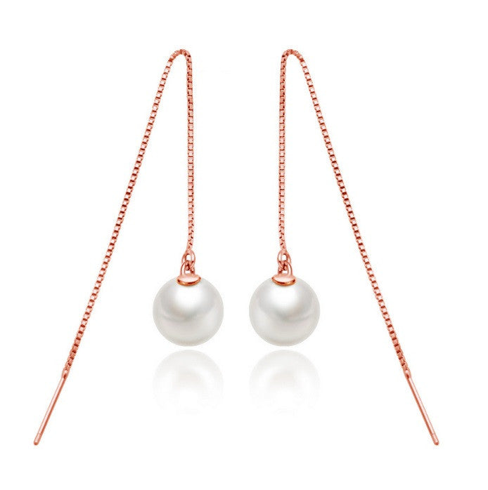 Luminous Pearl Drop Earrings - Silver