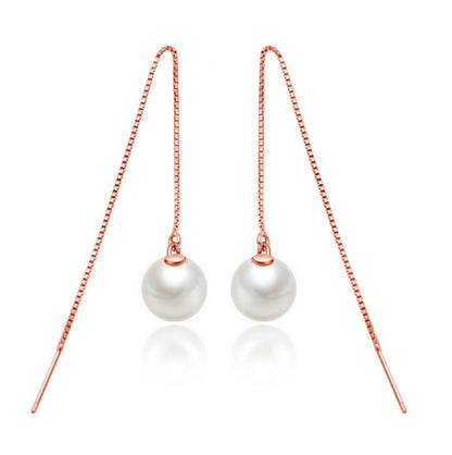 Luminous Pearl Drop Earrings - Silver
