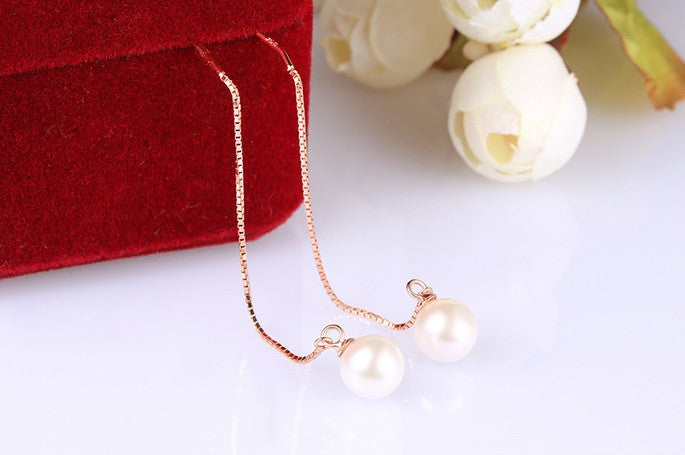 Luminous Pearl Drop Earrings - Silver