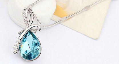 Ocean Tear Necklace - Aquamarine