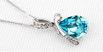Ocean Tear Necklace - Aquamarine