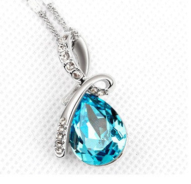 Ocean Tear Necklace - Aquamarine