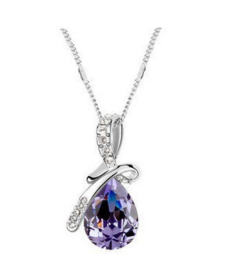 Ocean Tear Necklace - Aquamarine