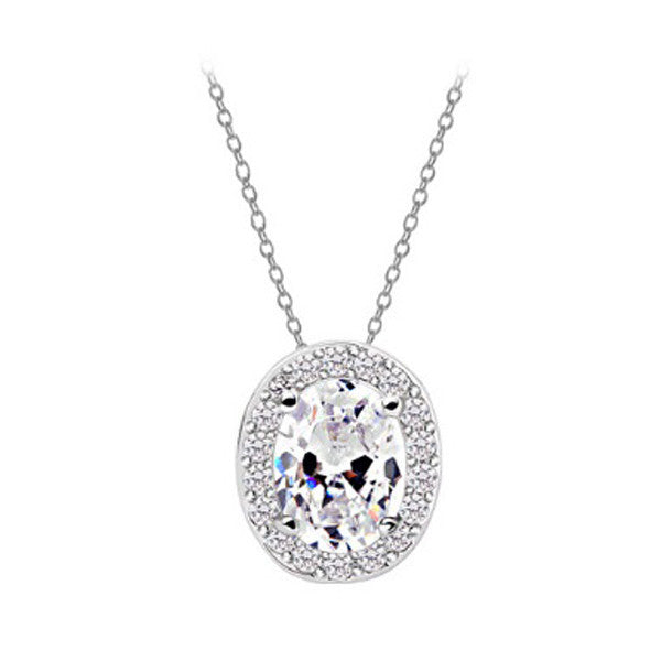 Oval Necklace - Crystal