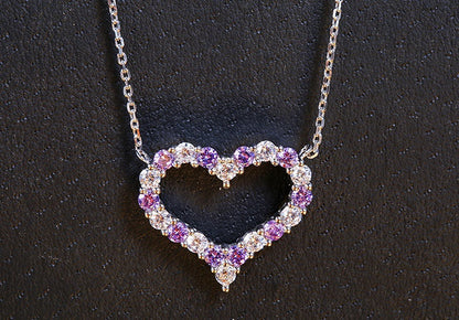Dazzling Heart Necklace - Amethyst - VivereRosse