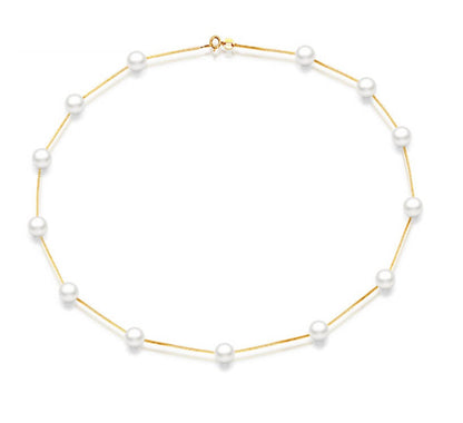 Snowy Dewdrops Pearl Necklace