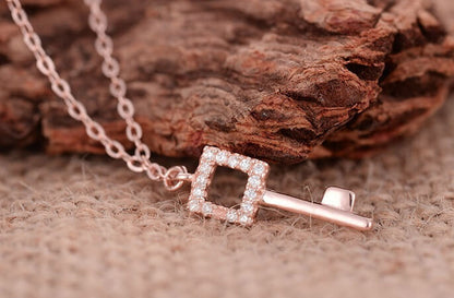 Quadrate Key Necklace - Rose Gold