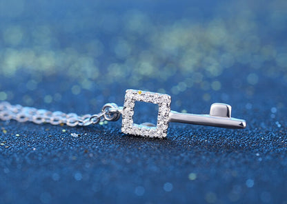 Quadrate Key Necklace - Rose Gold