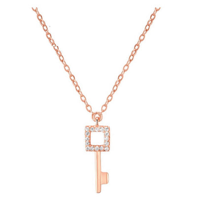 Quadrate Key Necklace - Rose Gold