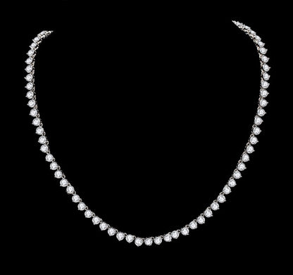 Classy Solitaire Tennis Necklace