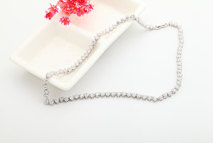 Classy Solitaire Tennis Necklace