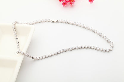 Classy Solitaire Tennis Necklace