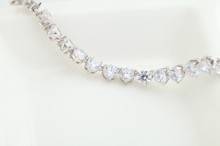 Classy Solitaire Tennis Necklace