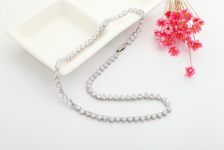 Classy Solitaire Tennis Necklace