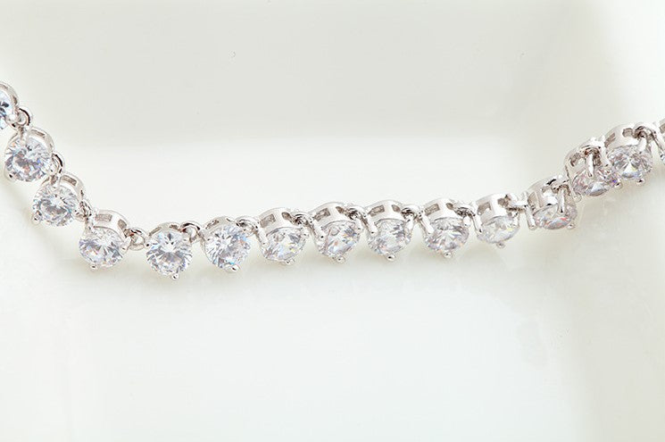 Classy Solitaire Tennis Necklace