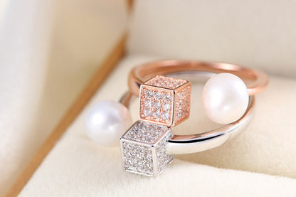 Pearl Cube Ring
