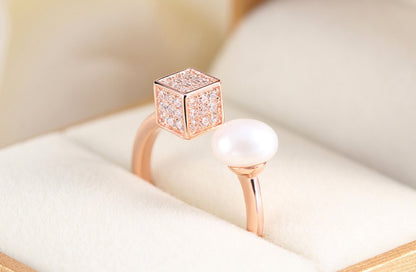 Pearl Cube Ring